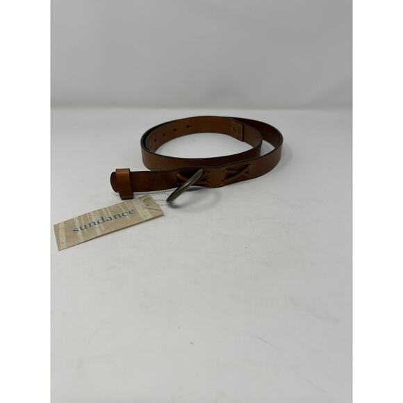 Sundance NWT Rhylee Genuine Leather Made in Italy Brown Handcrafted Belt size XS - Picture 1 of 4
